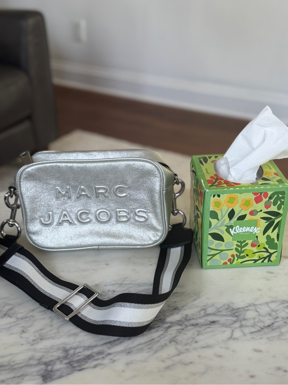 Marc Jacobs Metallic Silver Camera Bag